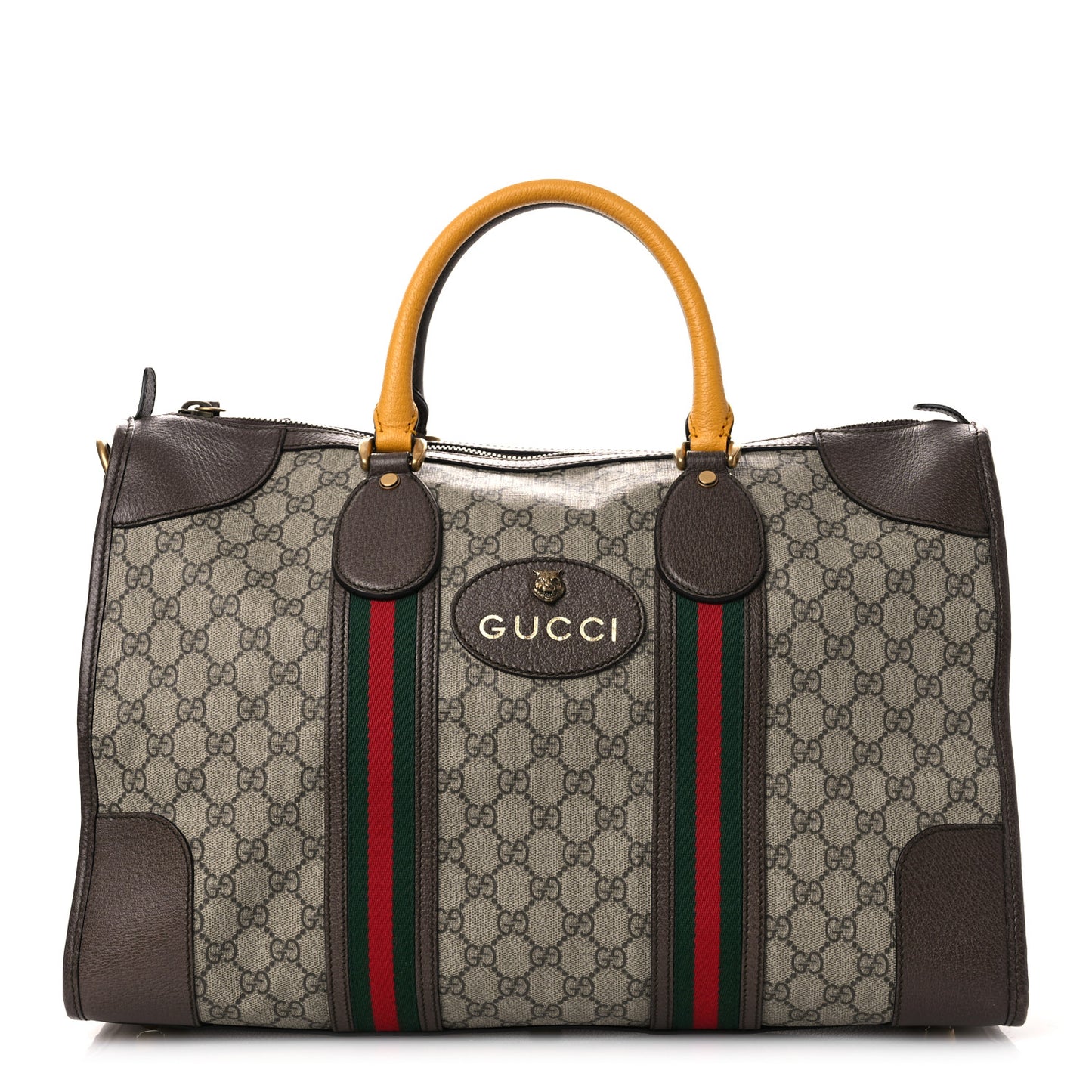 Soft GG Supreme Monogram Web Medium Duffle Bag Beige New Acero Crop
