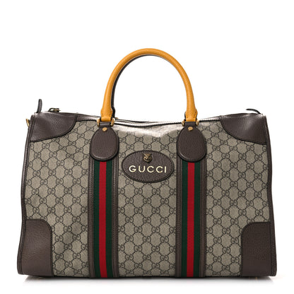 Gucci Soft GG Supreme Monogram Web Medium Duffle Bag Beige New Acero Crop 1 of 17