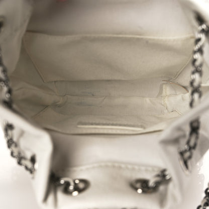 Chanel Patent Goatskin Quilted Small Gabrielle Bucket White 5 of 10
