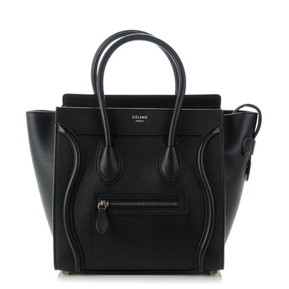 Celine Drummed Calfskin Micro Luggage Black 1 of 7