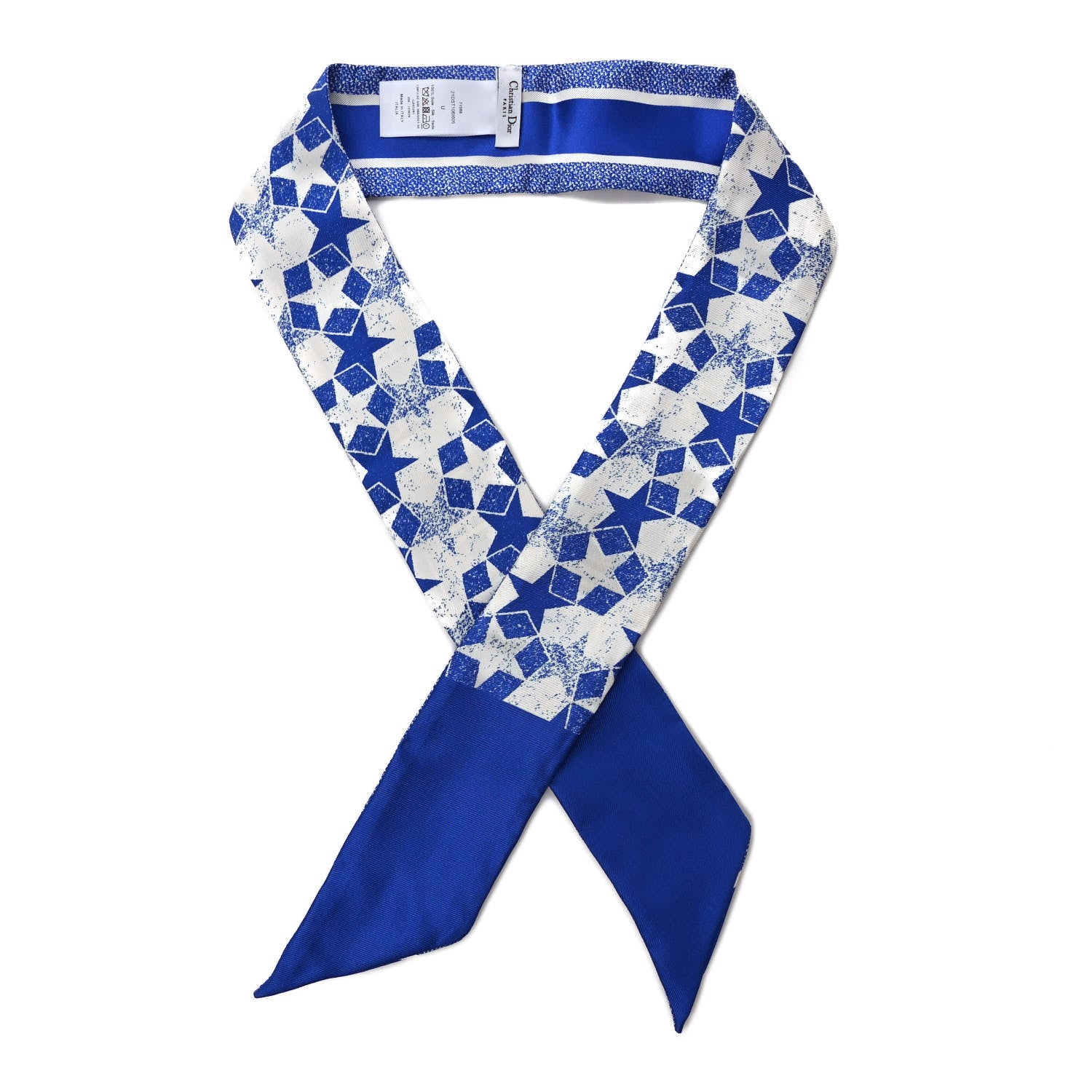 Christian Dior Silk Mitzah Scarf Blue 1 of 4
