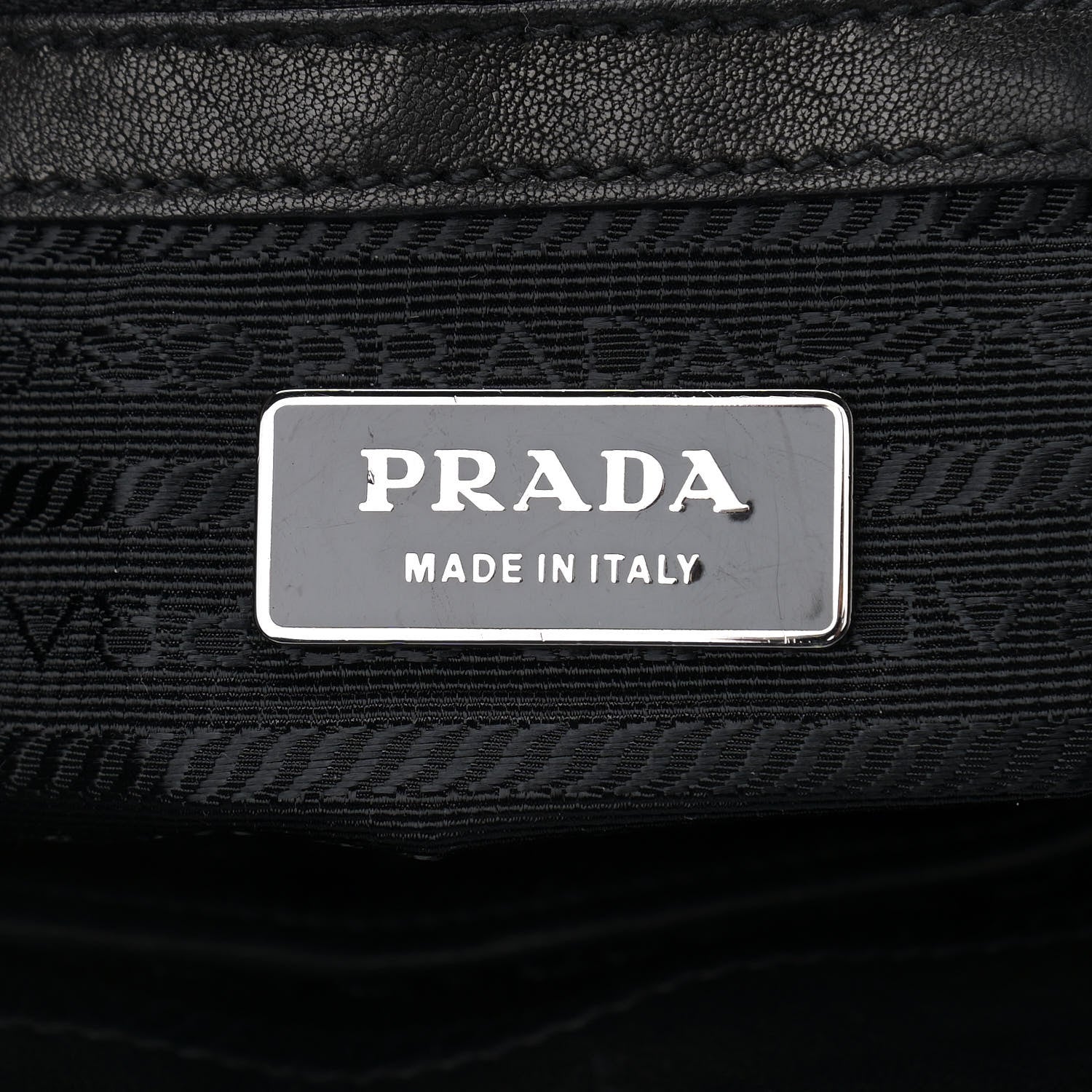 Prada Tessuto Nylon Nappa Braided Gaufre Shoulder Bag Black 5 of 8