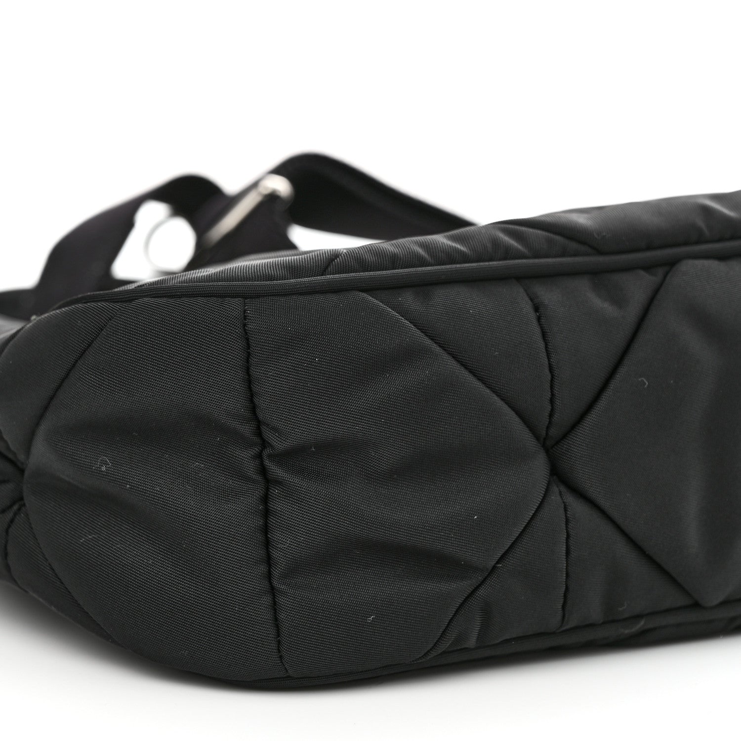 Prada Re-Nylon Triangle Padded Patchwork Shoulder Bag Black 10 of 11