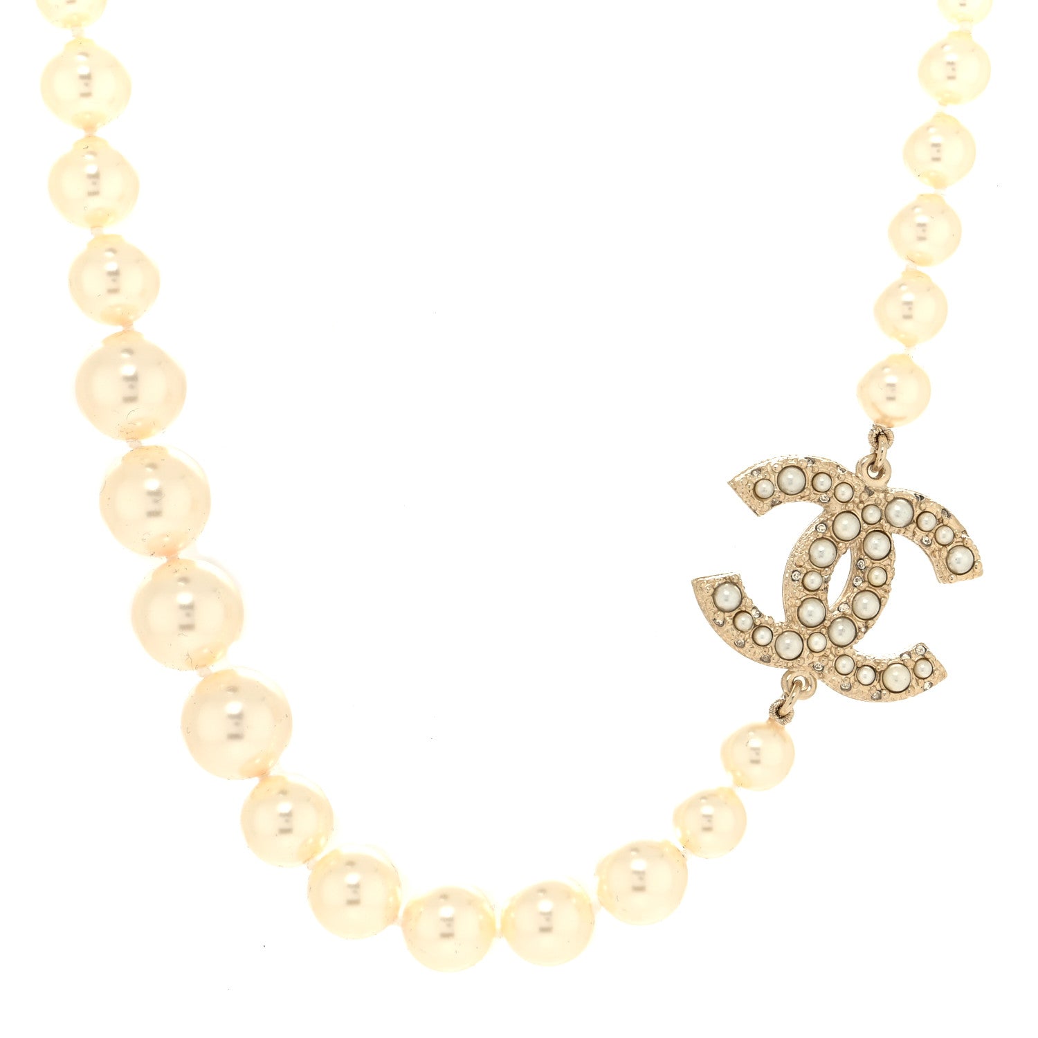 Chanel Pearl CC 100th Anniversary Necklace Light Gold 1 of 5