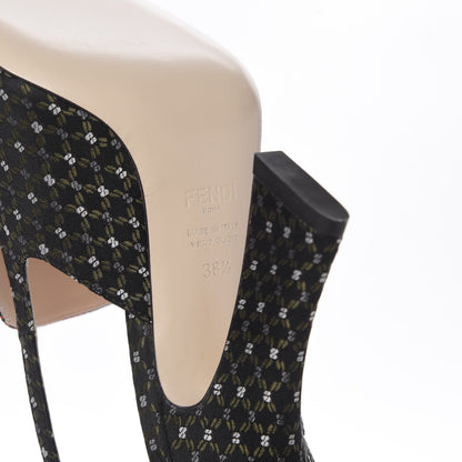 Fendi Fabric Jacquard Ffreedom Slingback Pumps 38.5 10 of 11