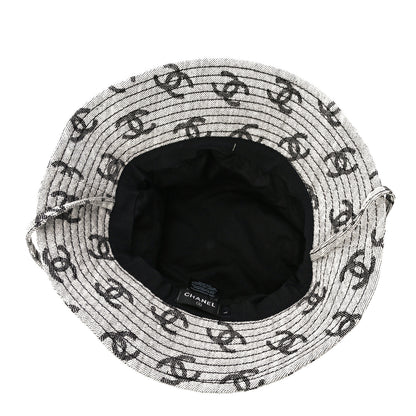 Chanel Denim CC Bucket Hat L White Black 5 of 7