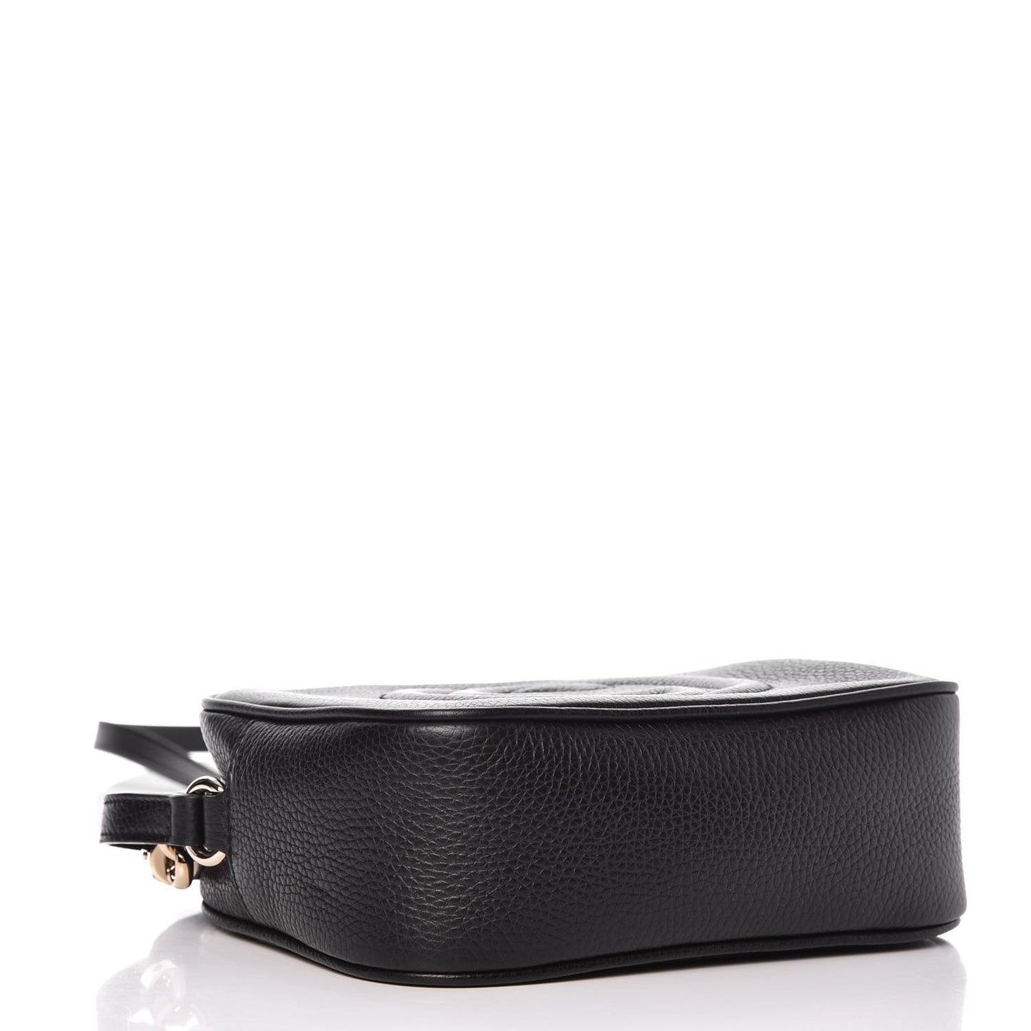 Pebbled Calfskin Small Soho Disco Bag Black