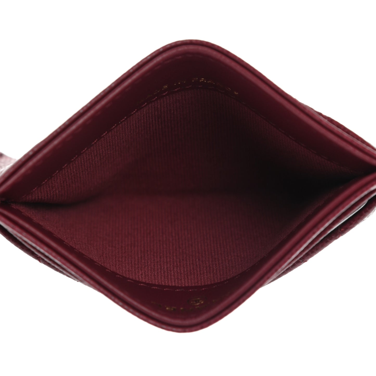 Caviar Quilted Card Holder Burgundy