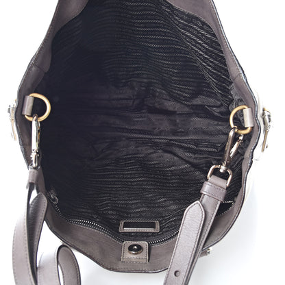 Prada Cervo Lux Zippers Shopper Tote White Sfumato 5 of 21