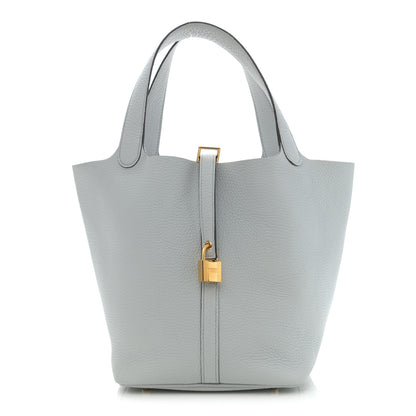 Hermes Taurillon Clemence Picotin Lock 22 MM Bleu Pale 1 of 7