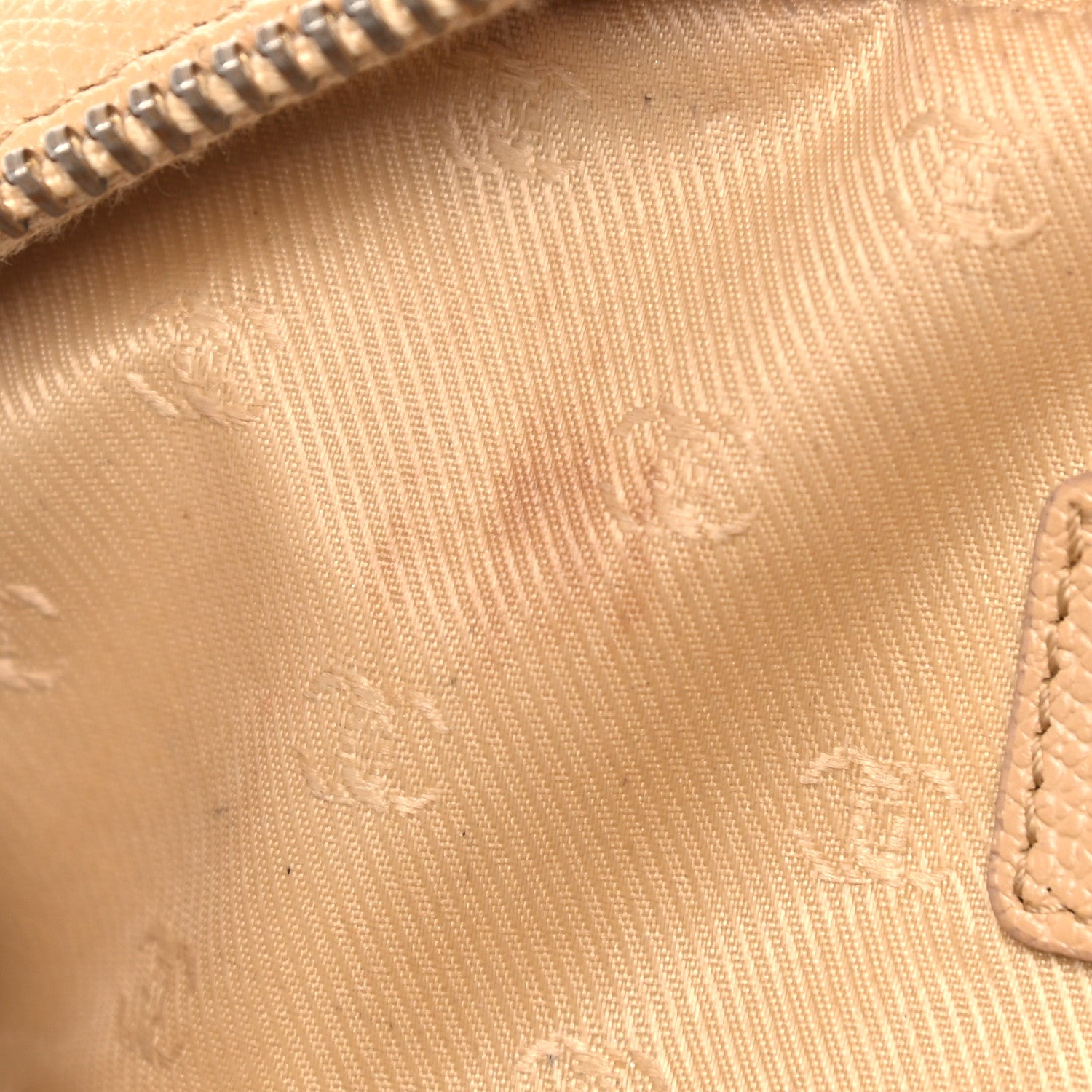 Chanel Grained Calfskin CC Button Pouch Cosmetic Case Beige 9 of 16