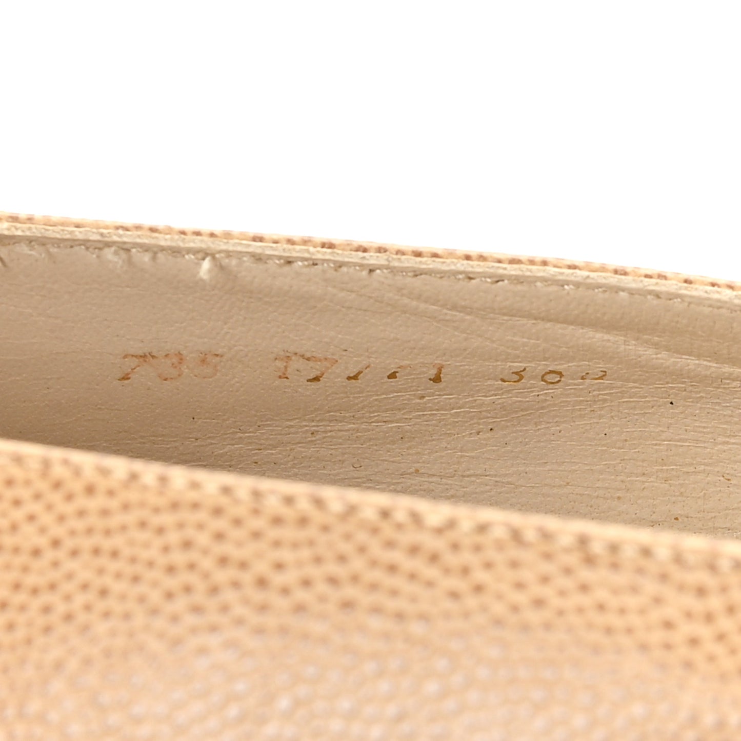 Caviar Logo Plate Moccasin Loafers 38.5 Beige