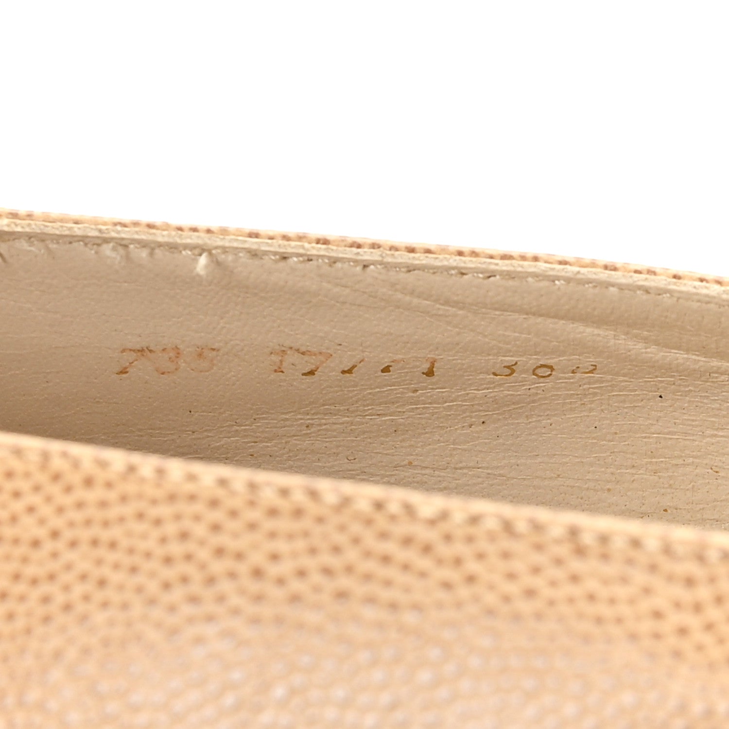 Chanel Caviar Logo Plate Moccasin Loafers 38.5 Beige 9 of 9