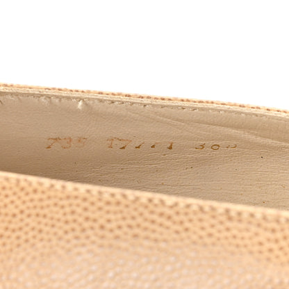 Chanel Caviar Logo Plate Moccasin Loafers 38.5 Beige 9 of 9