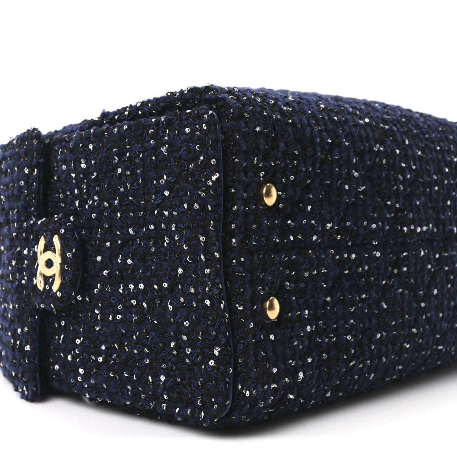 Chanel Tweed Quilted Small Chanel 25 Handbag Blue 9 of 10