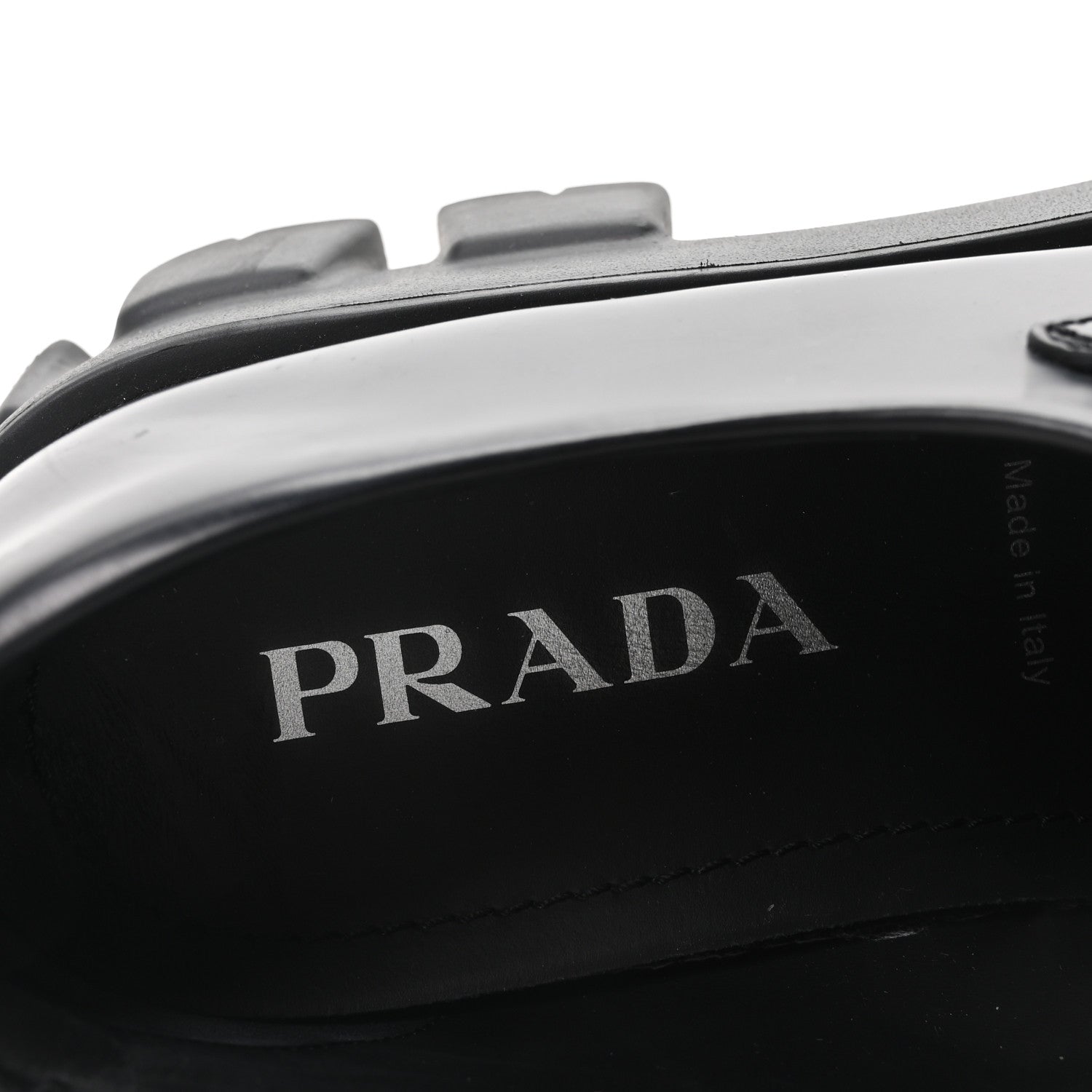 Prada Spazzolato Rois Metal Triangle Logo Monolith 55mm Loafers 40 Black 8 of 9