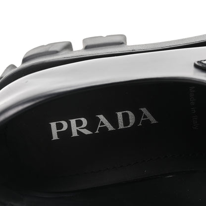 Prada Spazzolato Rois Metal Triangle Logo Monolith 55mm Loafers 40 Black 8 of 9