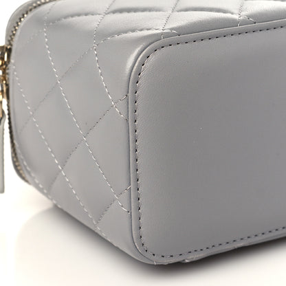 Chanel Lambskin Quilted Small Pearl Crush Vanity Case With Chain Grey 8 of 10