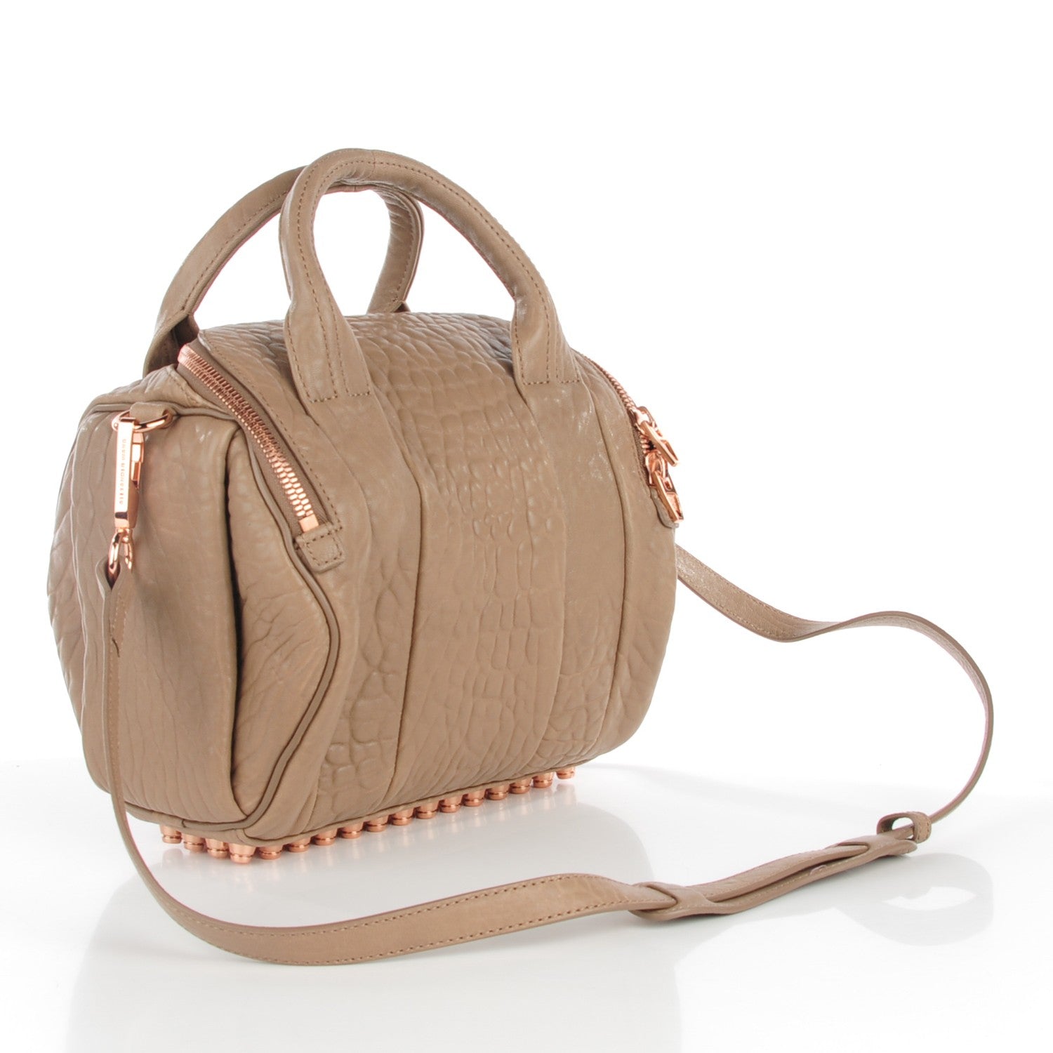 Alexander Wang Pebbled Lambskin Rockie Latte Rose Gold Hardware 3 of 8