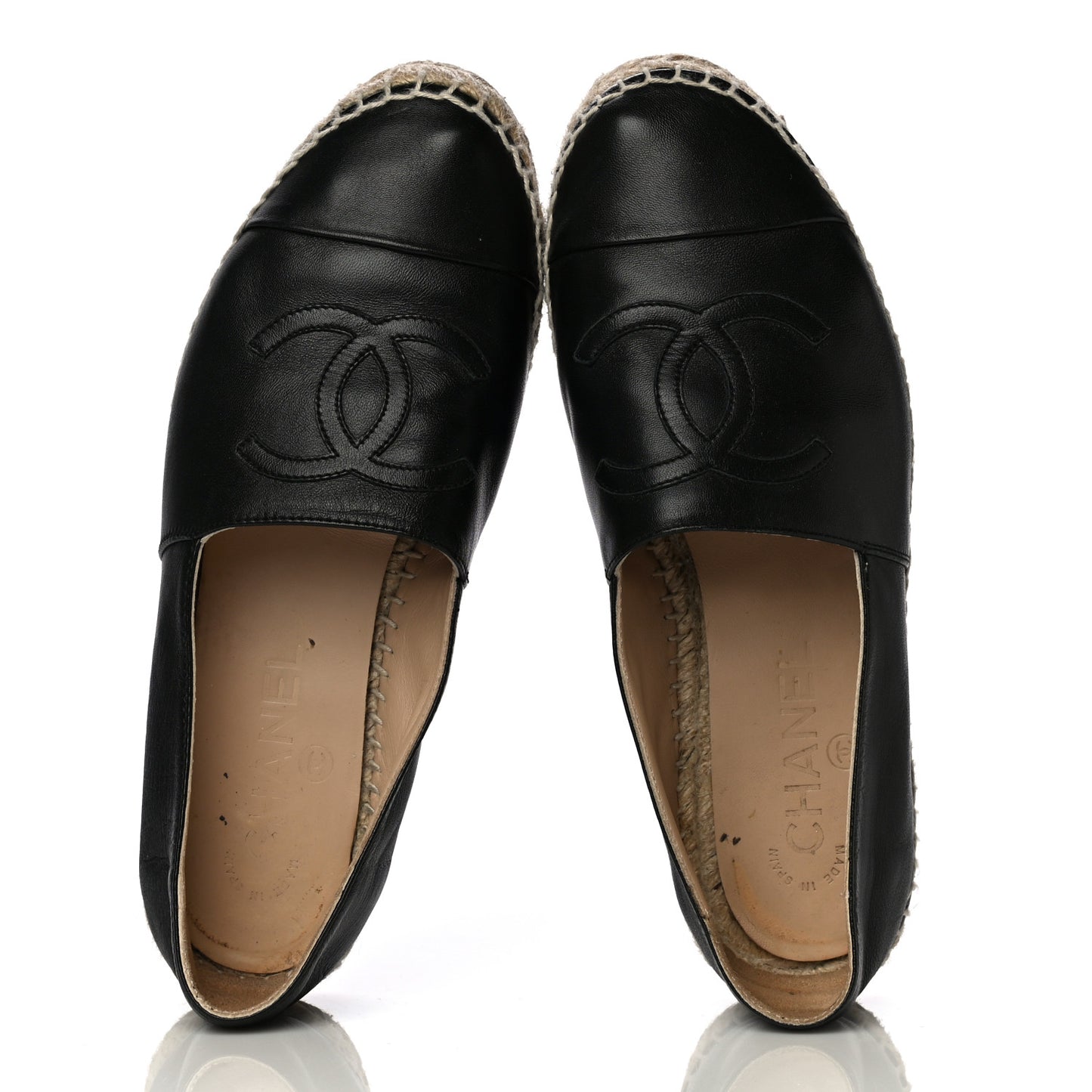 Lambskin CC Espadrilles 37 Black