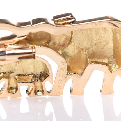 Cartier 18K Yellow Gold Emerald Elephant Pin Brooch 4 of 5