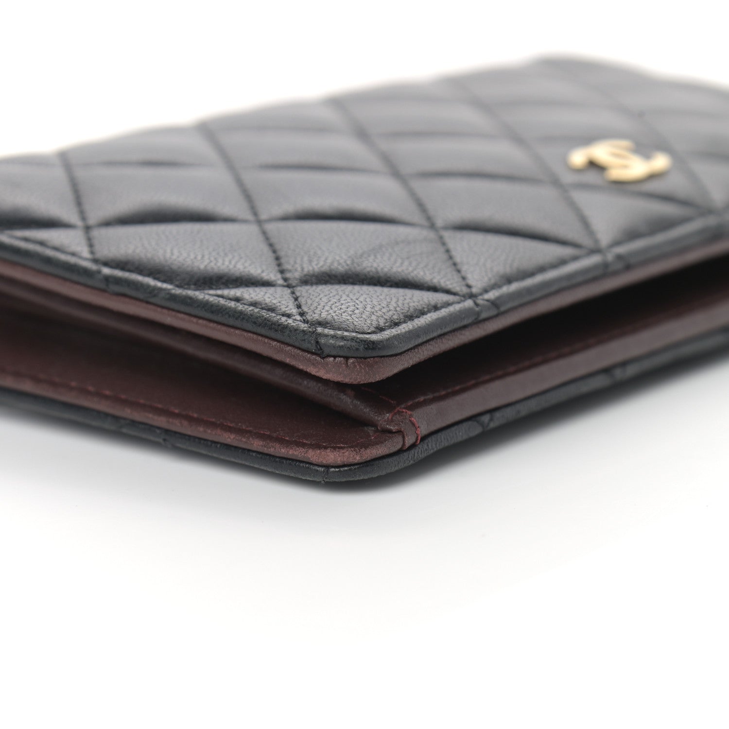 Chanel Lambskin Quilted Yen Wallet Black 9 of 12