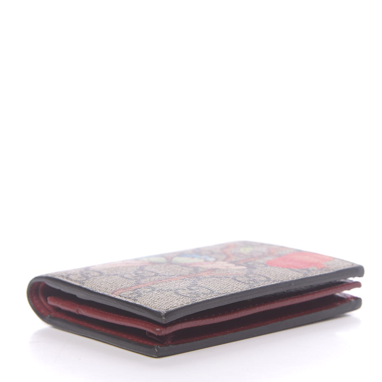 GG Supreme Monogram Tian Card Case Beige Multicolor Red