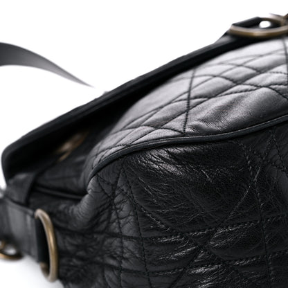 Christian Dior Lambskin Cannage Flap Messenger Bag Black 7 of 19