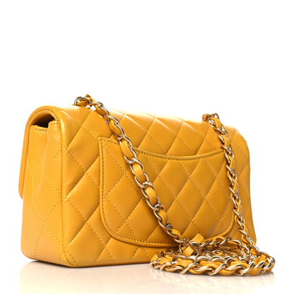 Chanel Lambskin Quilted Mini Rectangular Flap Yellow 3 of 10