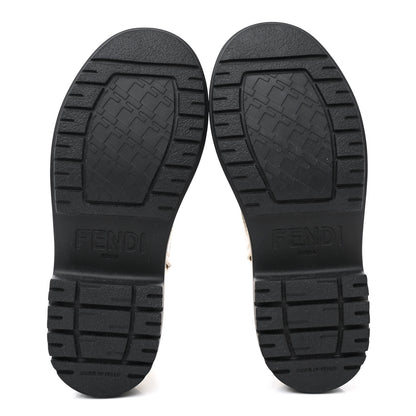 Fendi Vitello Abrasivato Fendigraphy 50mm Biker Boots 36 White 5 of 10