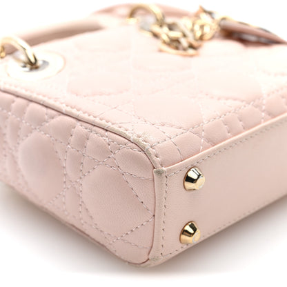 Christian Dior Lambskin Cannage Micro Lady Dior Powder Pink 8 of 9