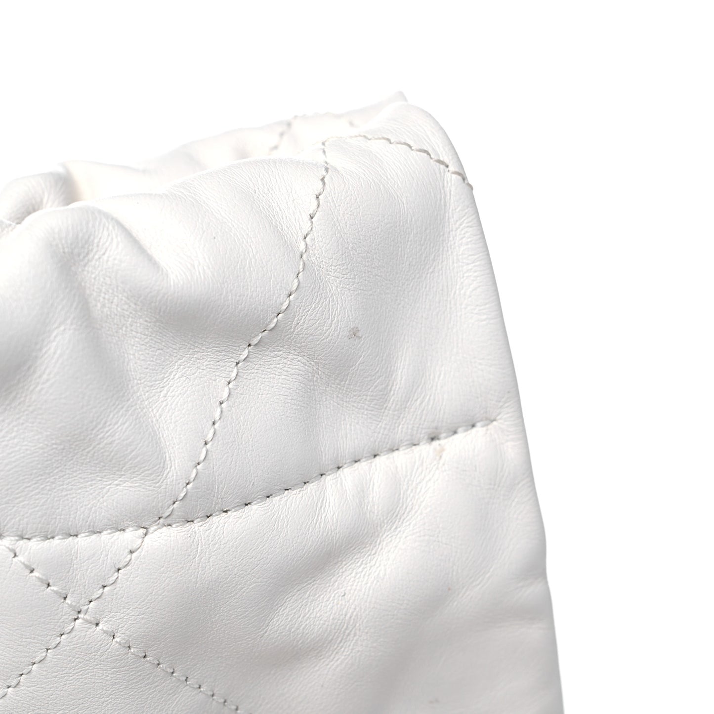 Shiny Calfskin Quilted Chanel 22 White