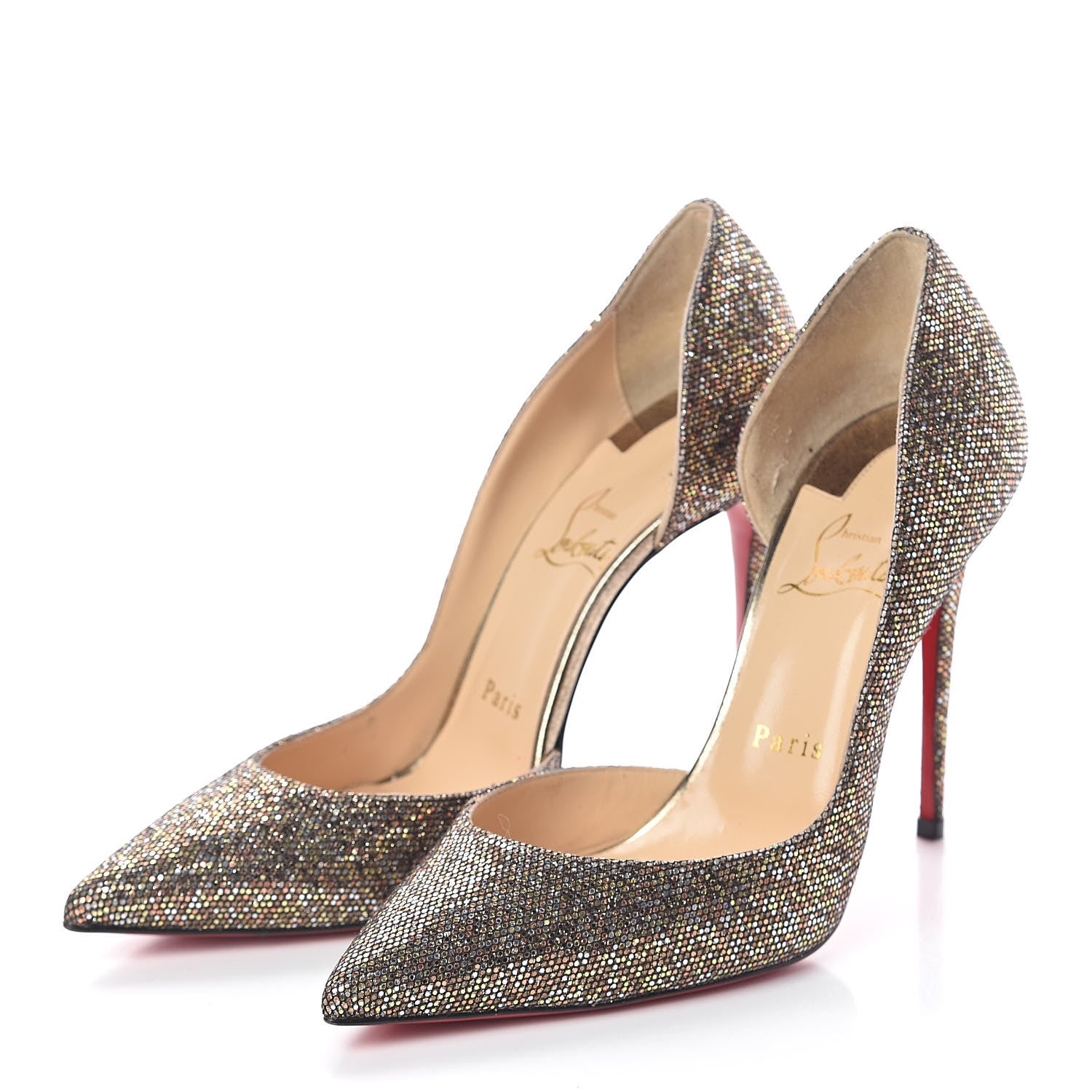 Christian Louboutin Glitter Regina Specchio Oxyde Iriza 100 Pumps 38 Multi 3 of 8