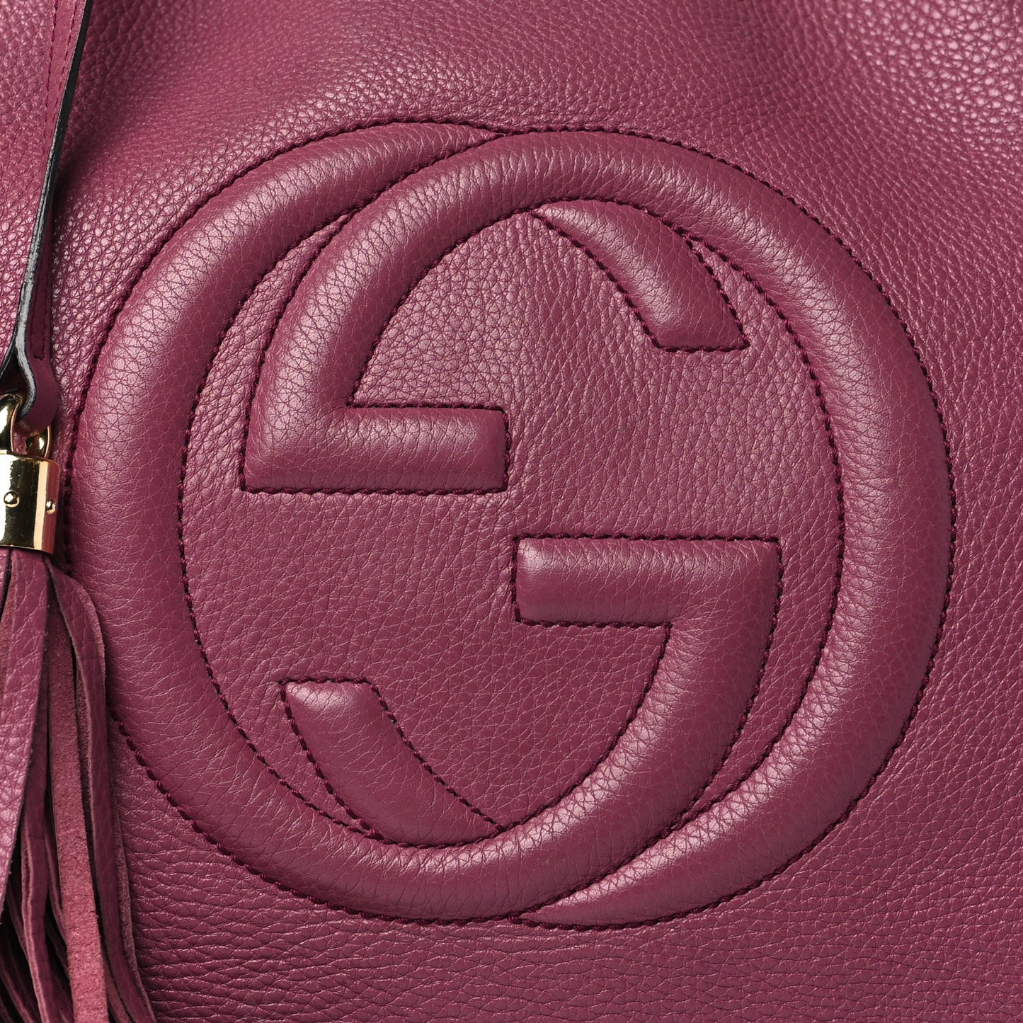 Pebbled Calfskin Medium Soho Chain Shoulder Bag Peonia Flower