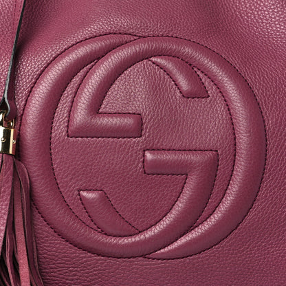 Gucci Pebbled Calfskin Medium Soho Chain Shoulder Bag Peonia Flower 8 of 15