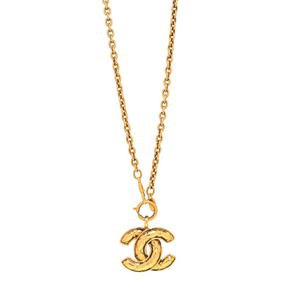 Chanel Metal Quilted CC Long Necklace Gold 1 of 5