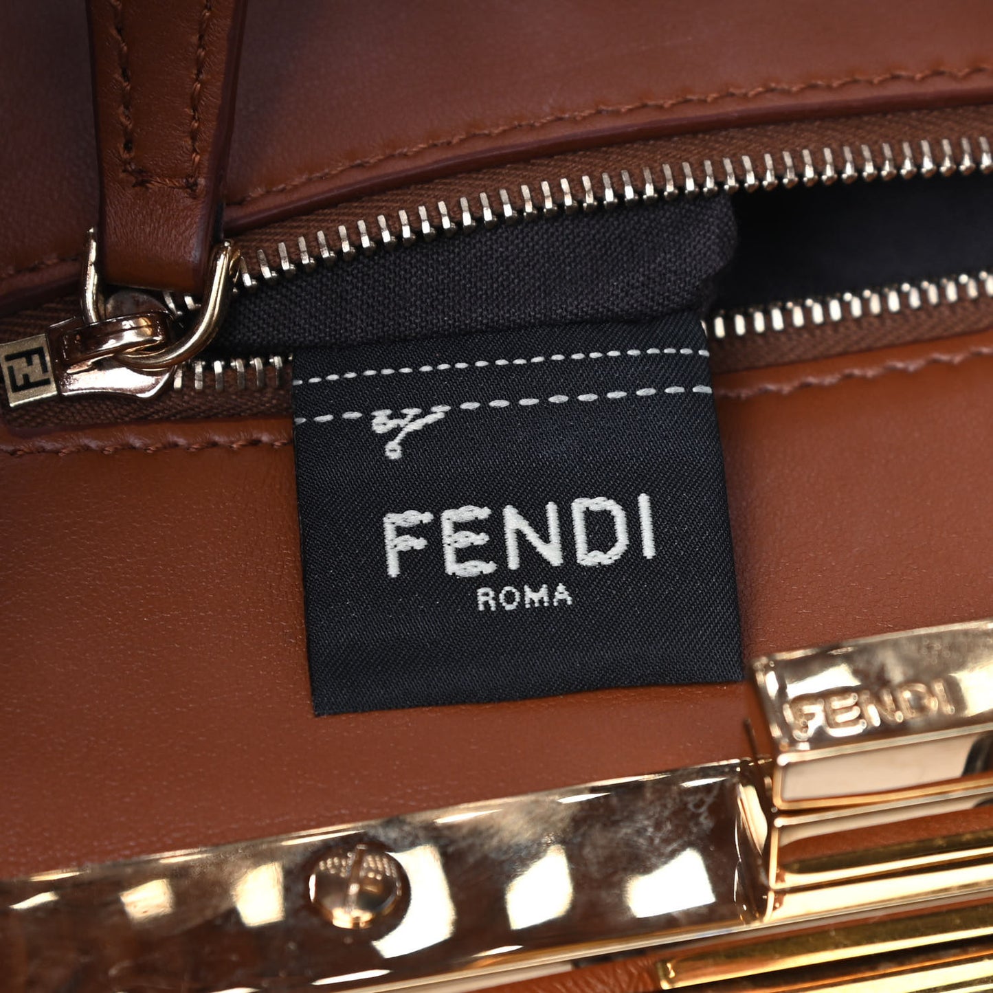 Nappa Woven Mini Peekaboo Iconic Satchel Orange