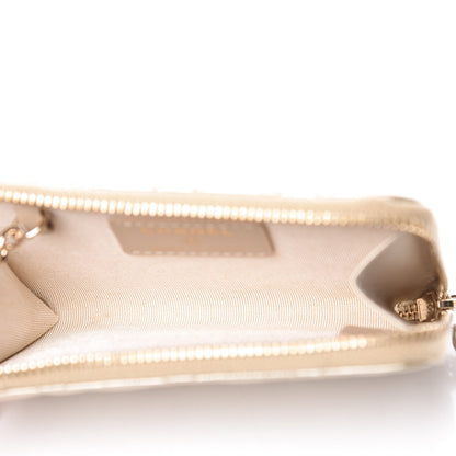 Chanel Metallic Caviar Quilted Key Holder Case Light Gold 5 of 12