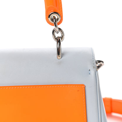 Christian Dior Patent Smooth Calfskin Mini Be Dior Flap Orange Light Blue 17 of 20