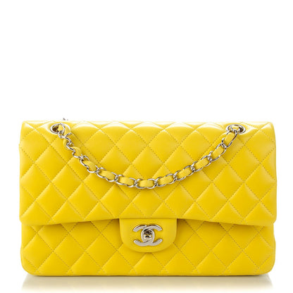 Chanel Lambskin Quilted Medium Double Flap Yellow 1 of 8