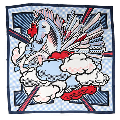 Hermes Silk Pegase Pop Scarf 140 Bleu Jean Ciel Rouge 1 of 5