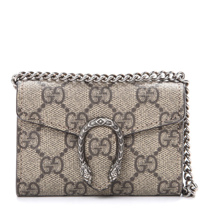 Gucci GG Supreme Monogram Dionysus Coin Purse Taupe 1 of 5