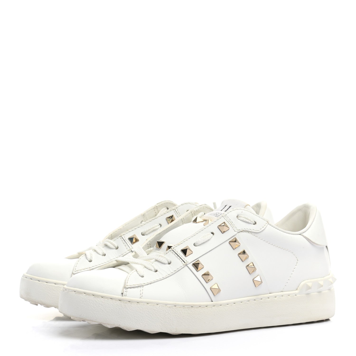 Valentino Garavani Calfskin Rockstud Untitled Open Sneakers 38 White 3 of 13