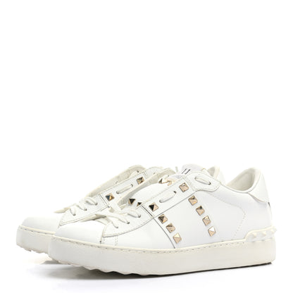 Valentino Garavani Calfskin Rockstud Untitled Open Sneakers 38 White 3 of 13