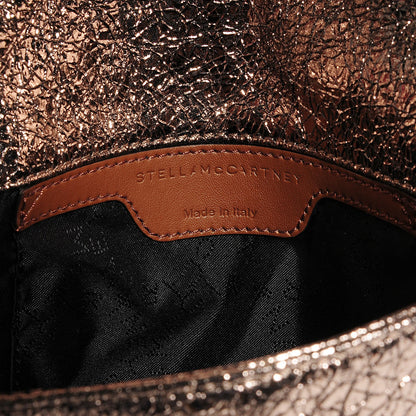 Stella McCartney Metallic Crackle Faux Leather Mini Falabella Rose Gold 5 of 8