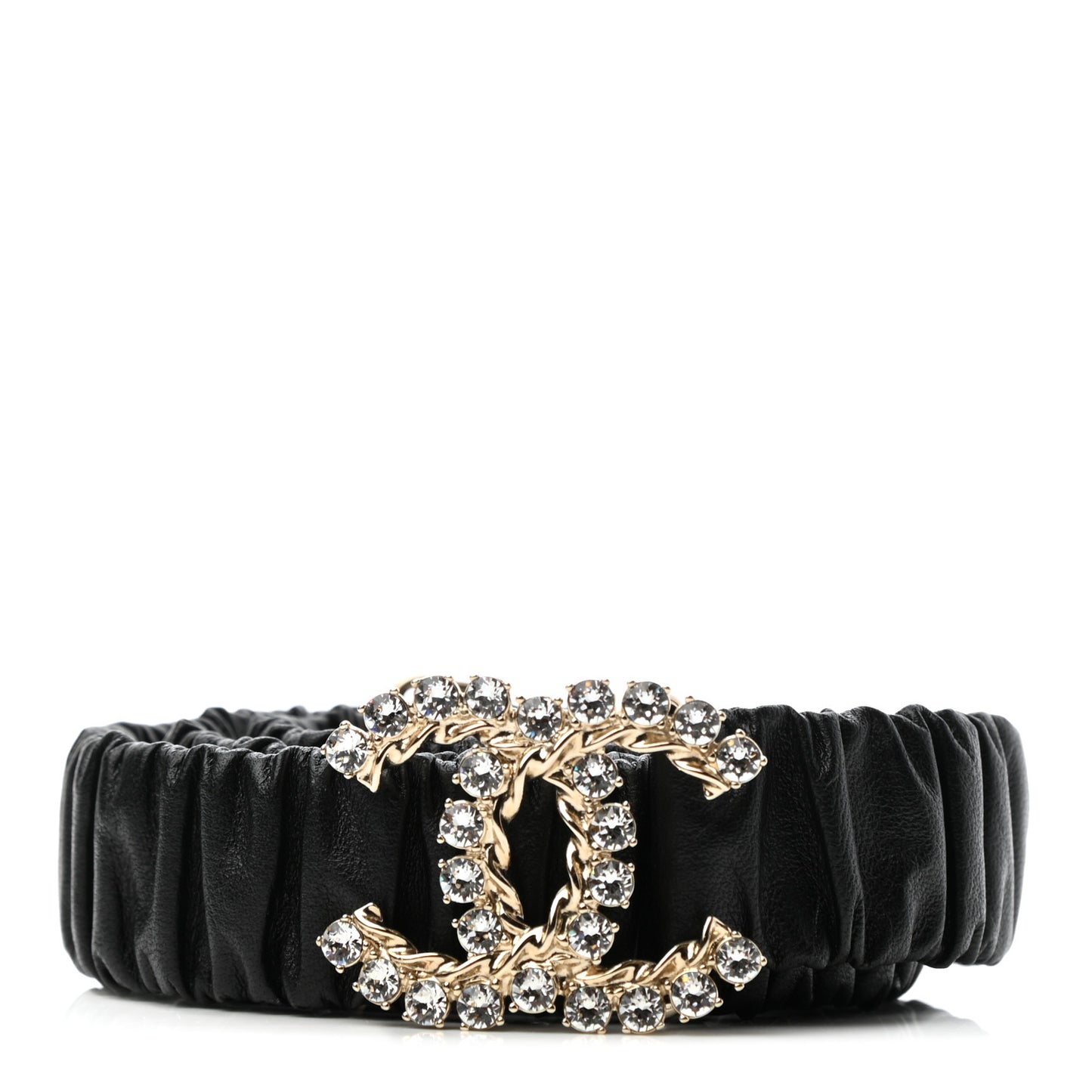 Lambskin Crystal CC Belt 90 36 Black