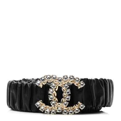 Chanel Lambskin Crystal CC Belt 90 36 Black 1 of 4