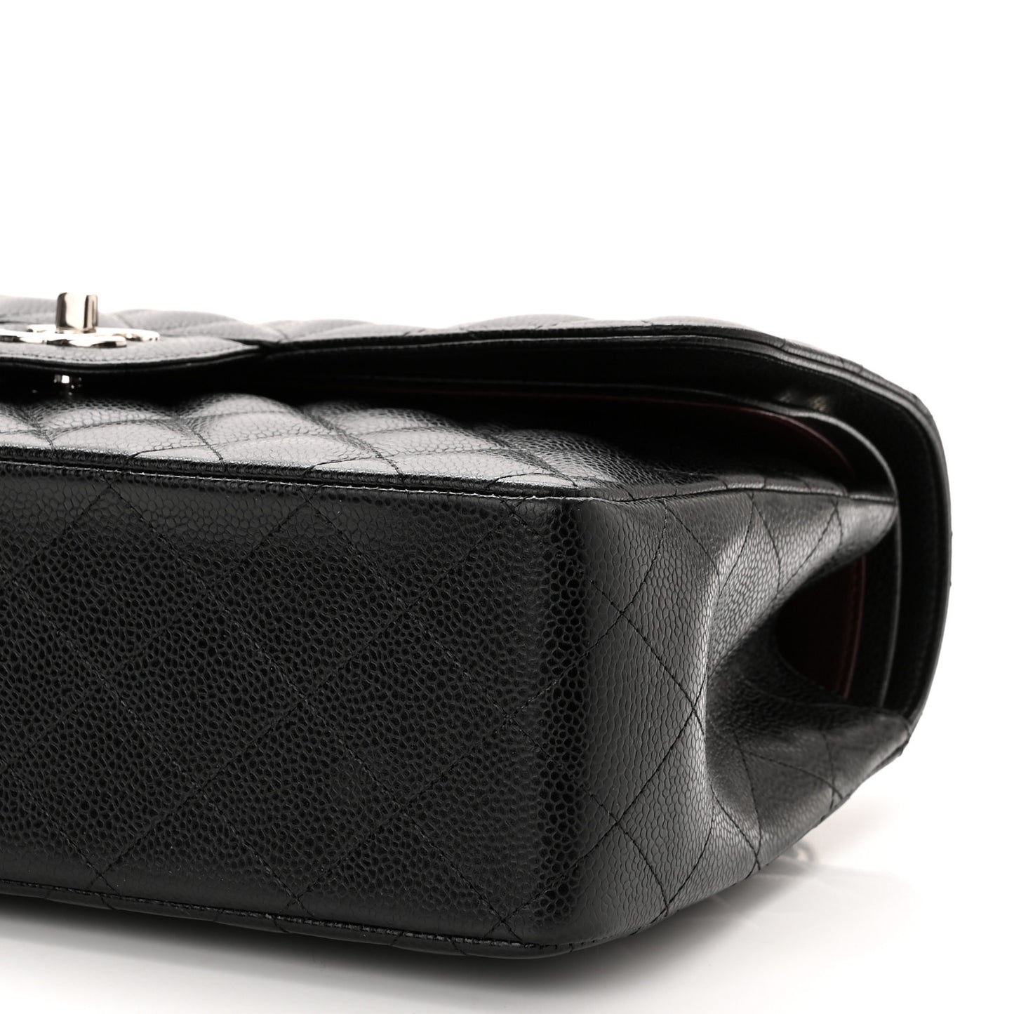 Caviar Quilted Jumbo Double Flap Black