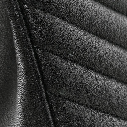 Saint Laurent Sheepskin Matelasse Chevron Monogram Monochrome Medium College Bag Black 10 of 10