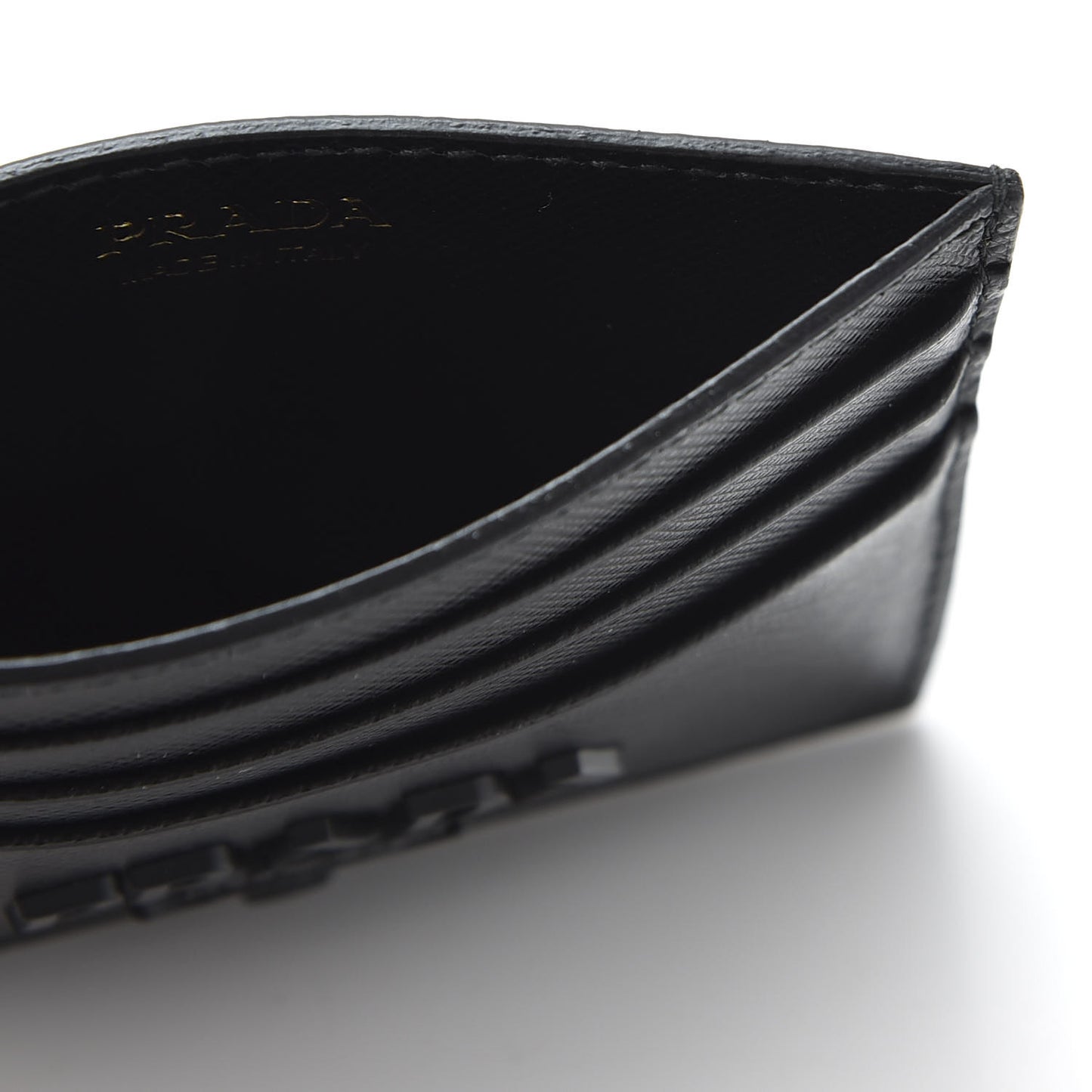 Saffiano Shine Monochrome Card Holder Black
